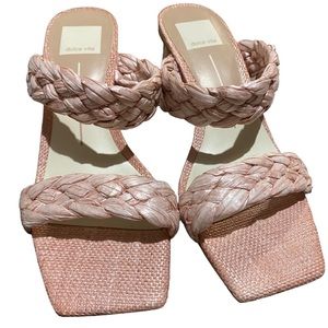 DOLCE Vita Pink Paily Raffia Heeled Sandal